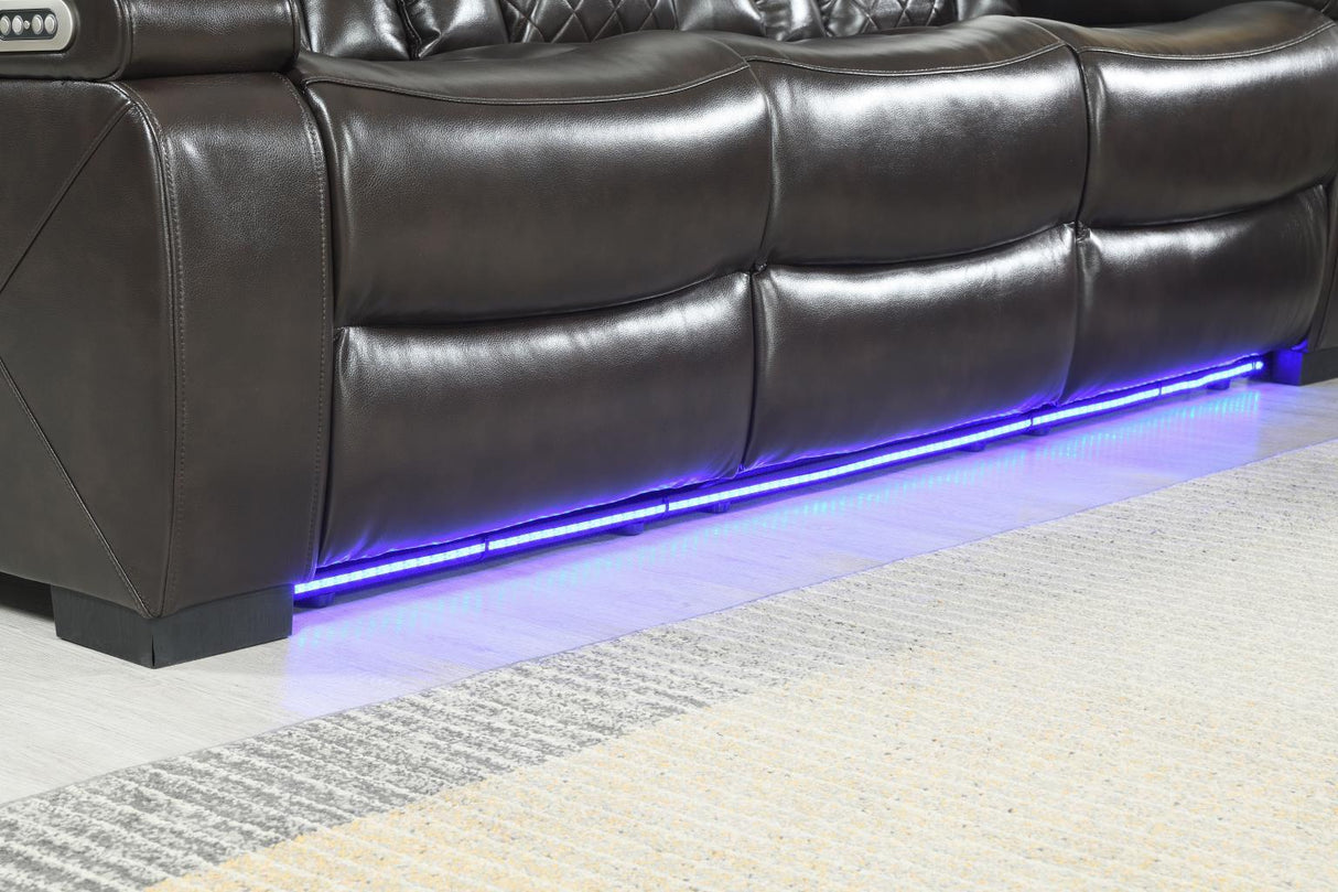 U104 - Power Reclining Sofa - Dark Brown
