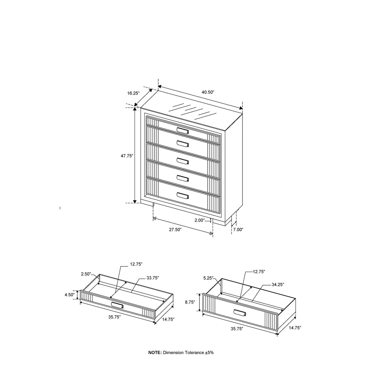 Isaiah - Upholstered Chest With LED Lighting
