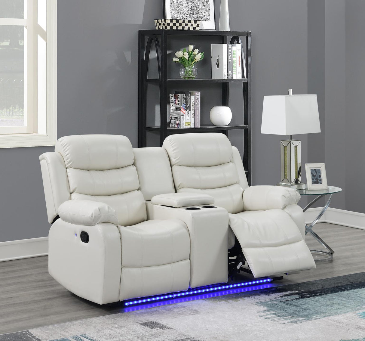 U157 - Motion LED Loveseat - White