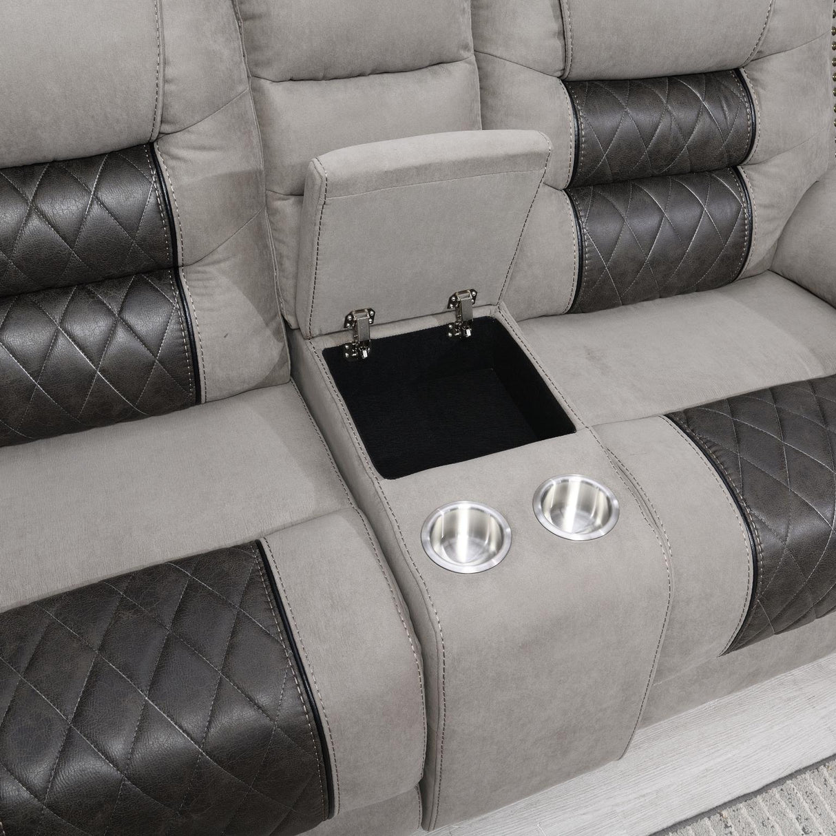 U142 - Motion Glider Loveseat - Charcoal