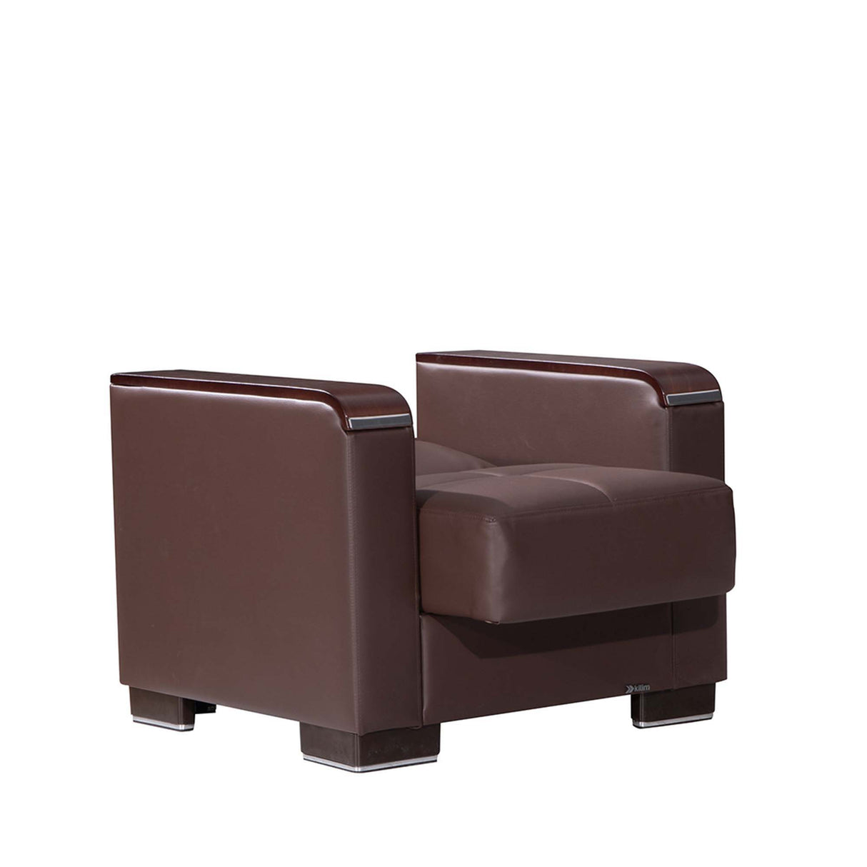 Ottomanson Armada X - Upholstered Convertible Wood Trimmed Armchair With Storage