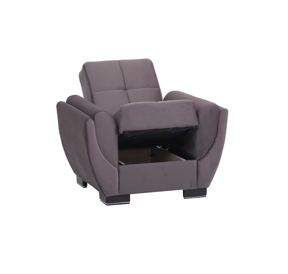 Ottomanson Armada Air - Upholstered Convertible Armchair With Storage - Microfiber