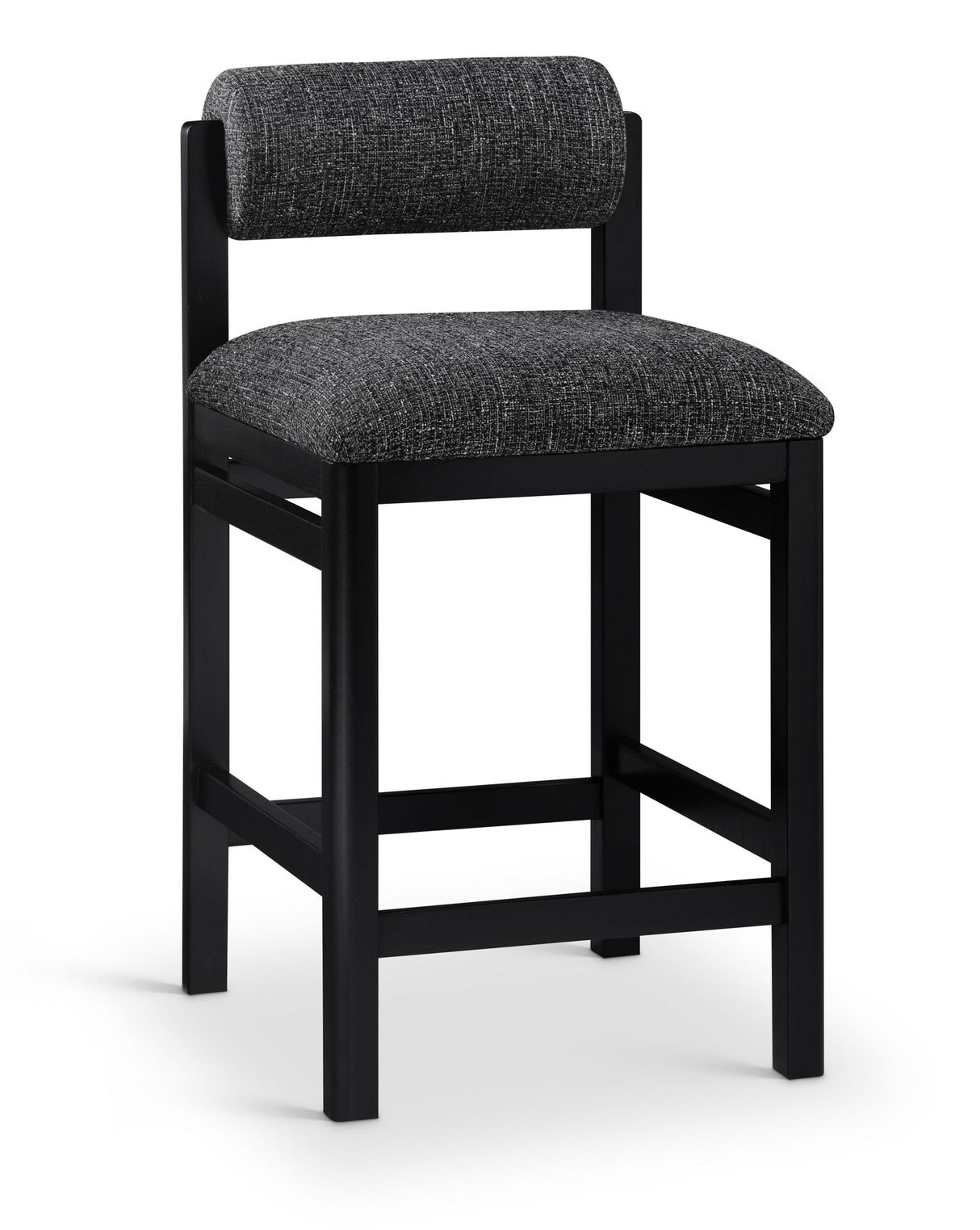 Roundhill - Fabric Counter Stool - Black Frame