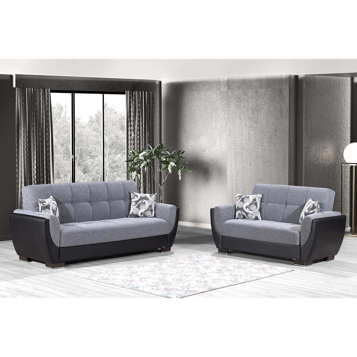 Ottomanson Armada Air - Upholstered Convertible Loveseat With Storage