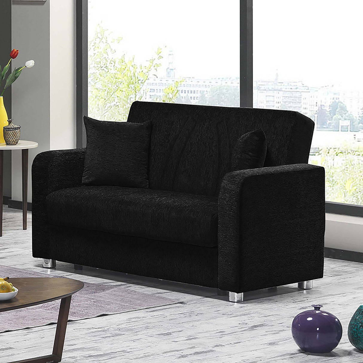 Ottomanson Elegance - Upholstered Convertible Loveseat With Storage