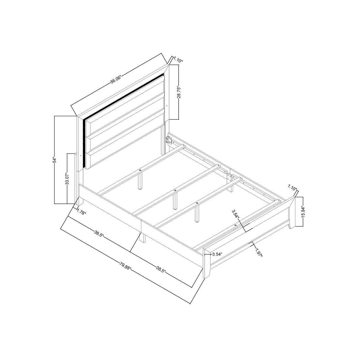 Carlos - Modern Design Bed With LED