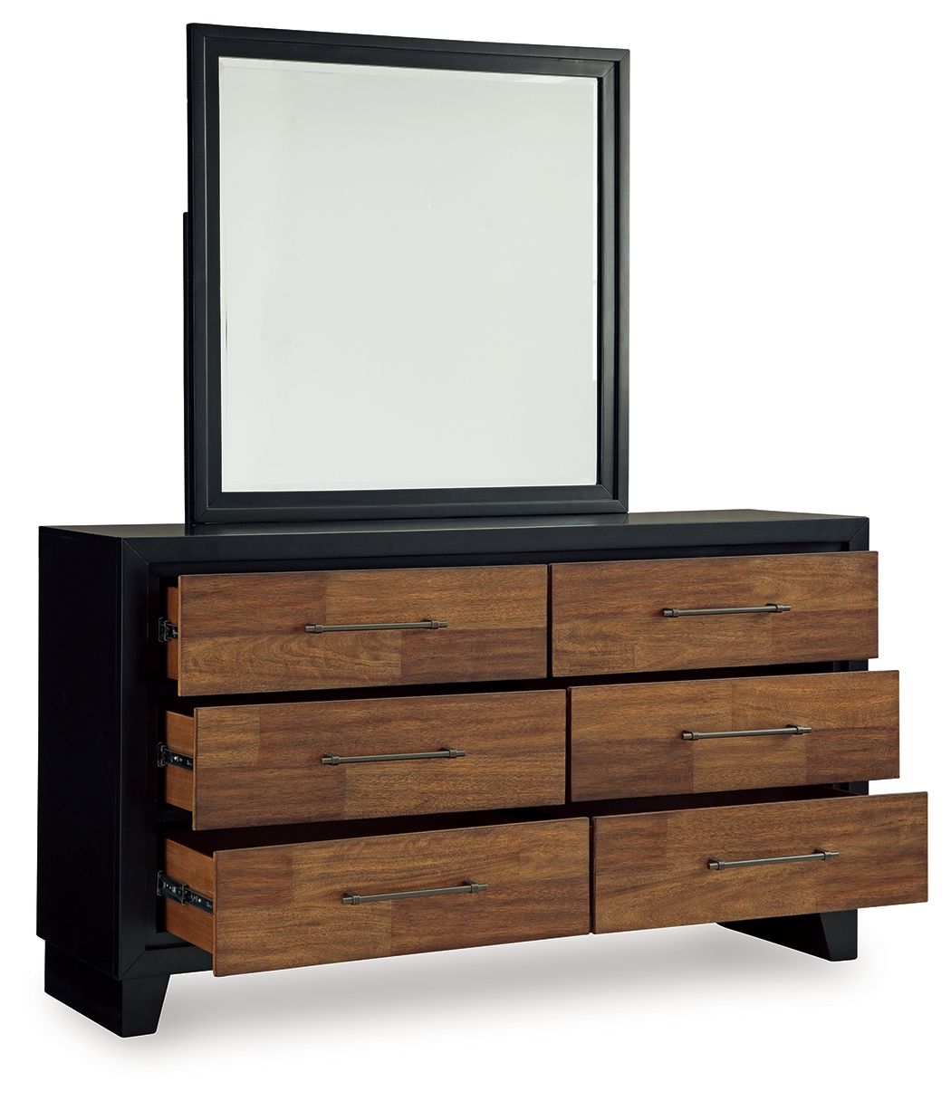 Kraeburn - Dresser And Mirror - Brown / Black