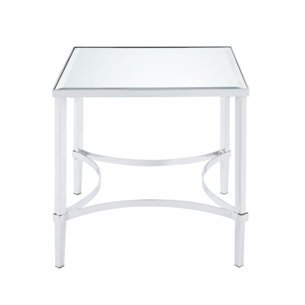 Petunia - End Table - Mirrored & Chrome