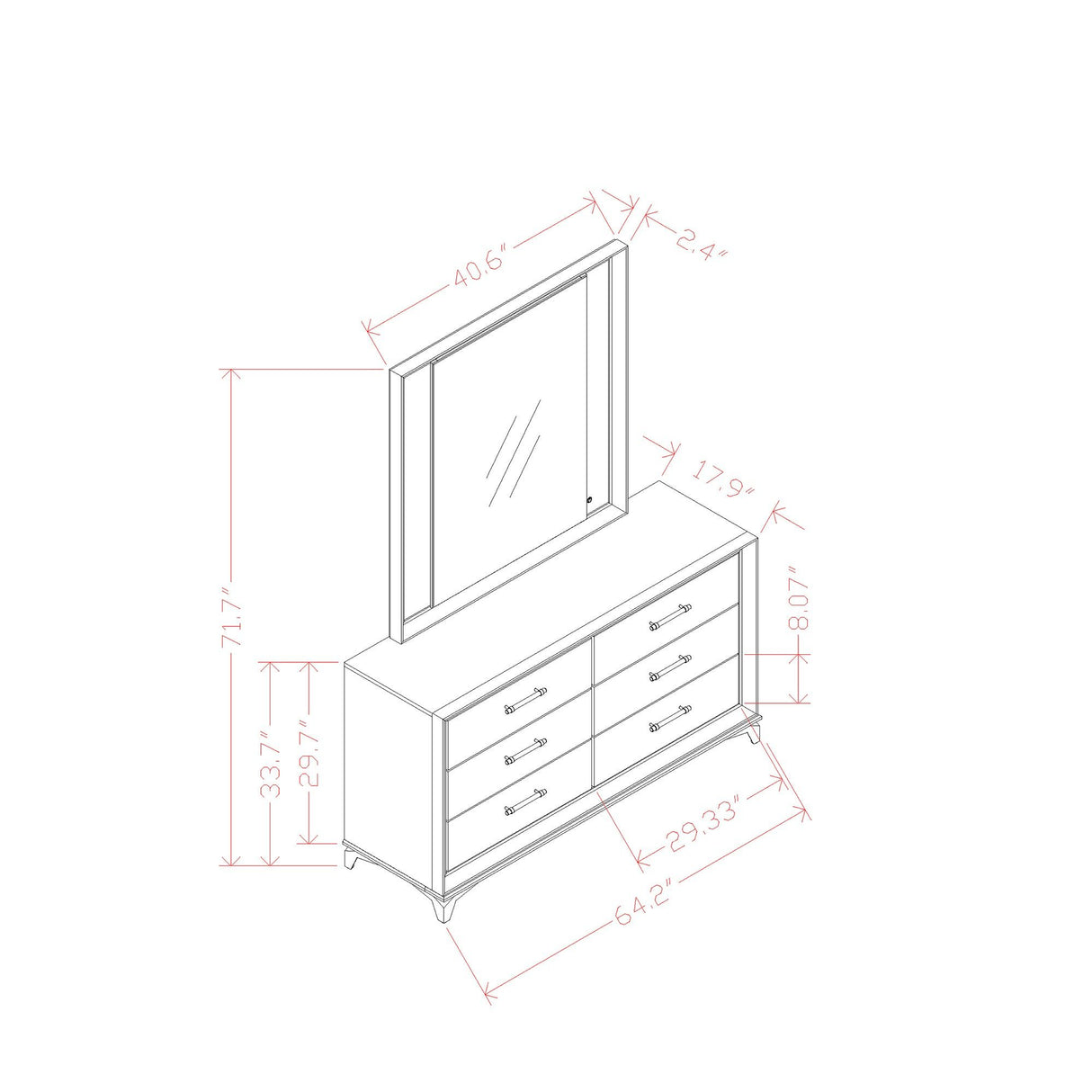 Star - Mirror With Built In LED And Frame - White