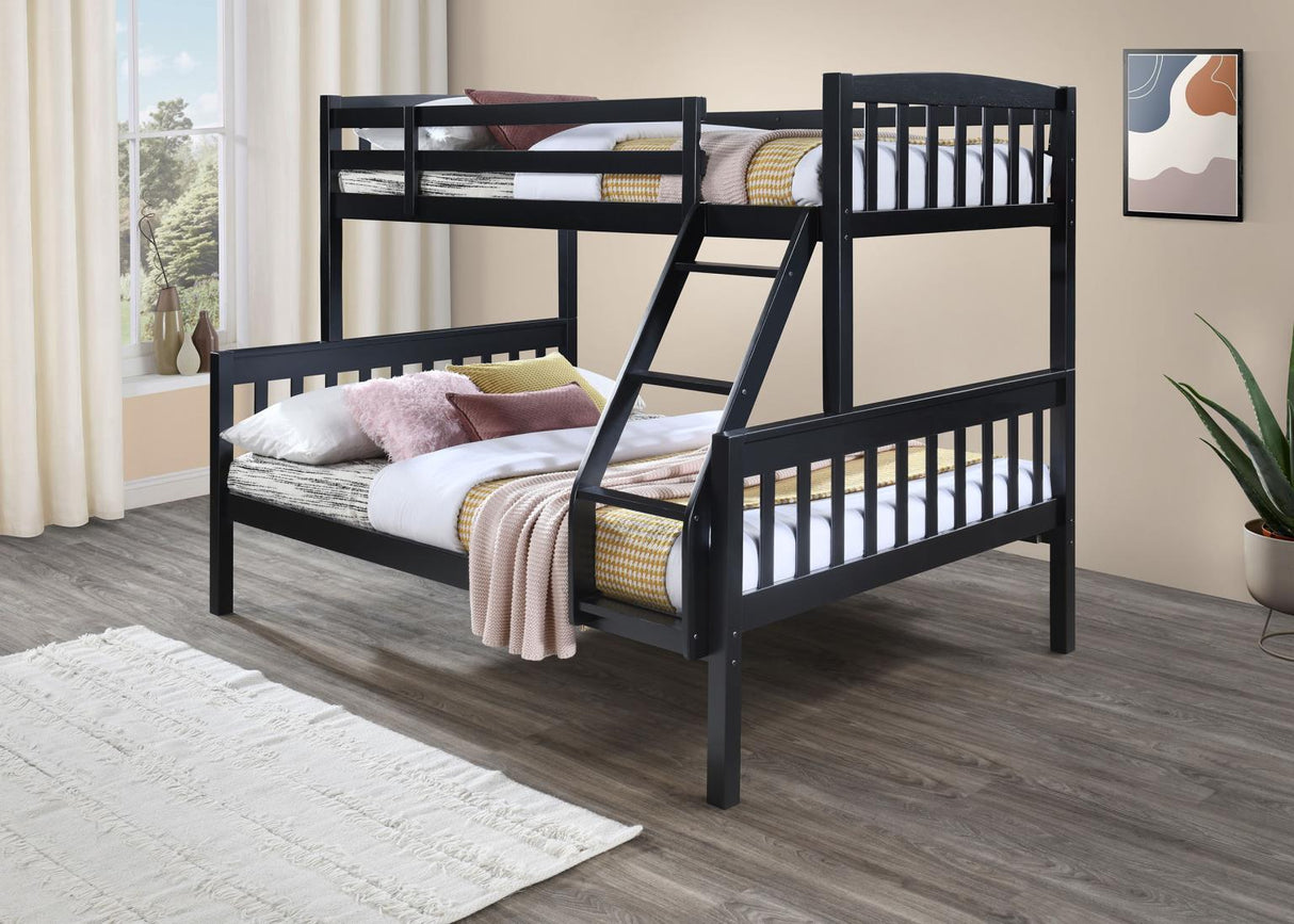 S095 - Twin / Full Bunk Bed - Black