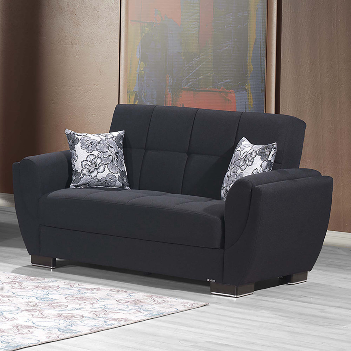 Ottomanson Armada Air - Upholstered Convertible Loveseat With Storage - Polyester