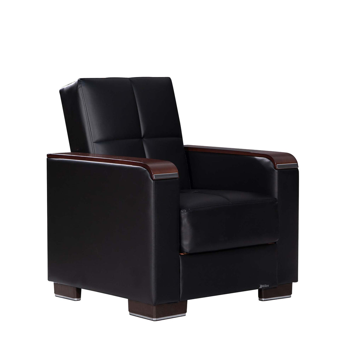 Ottomanson Armada X - Upholstered Convertible Wood Trimmed Armchair With Storage