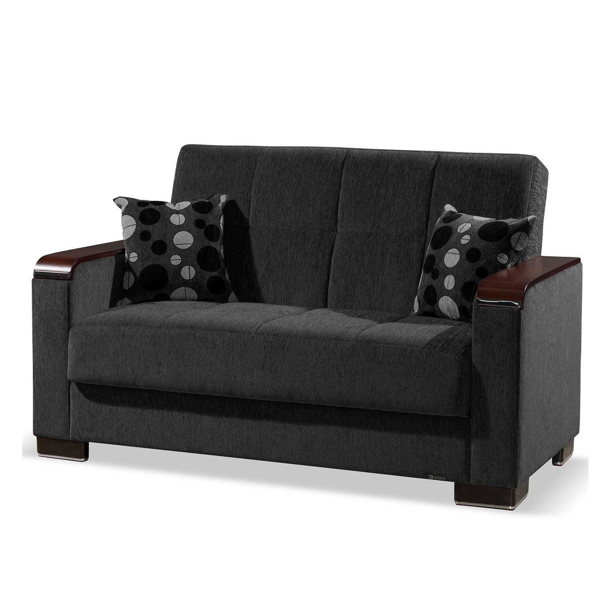Ottomanson Armada X - Upholstered Convertible Wood Trimmed Loveseat With Storage