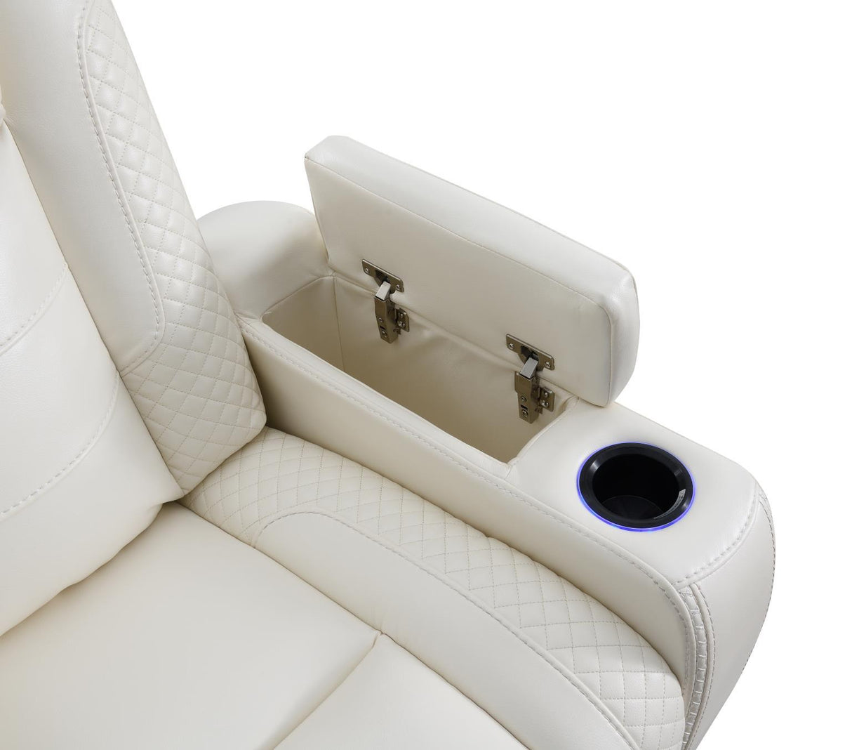 U94 - LED Power Reclining With Power Headrest Chair - White