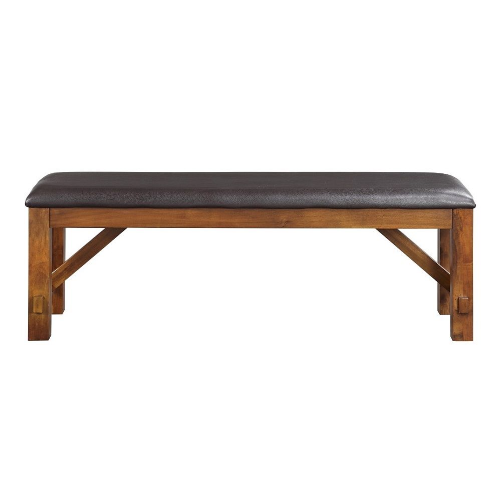 Apollo - Bench - Espresso Synthetic Leather & Walnut