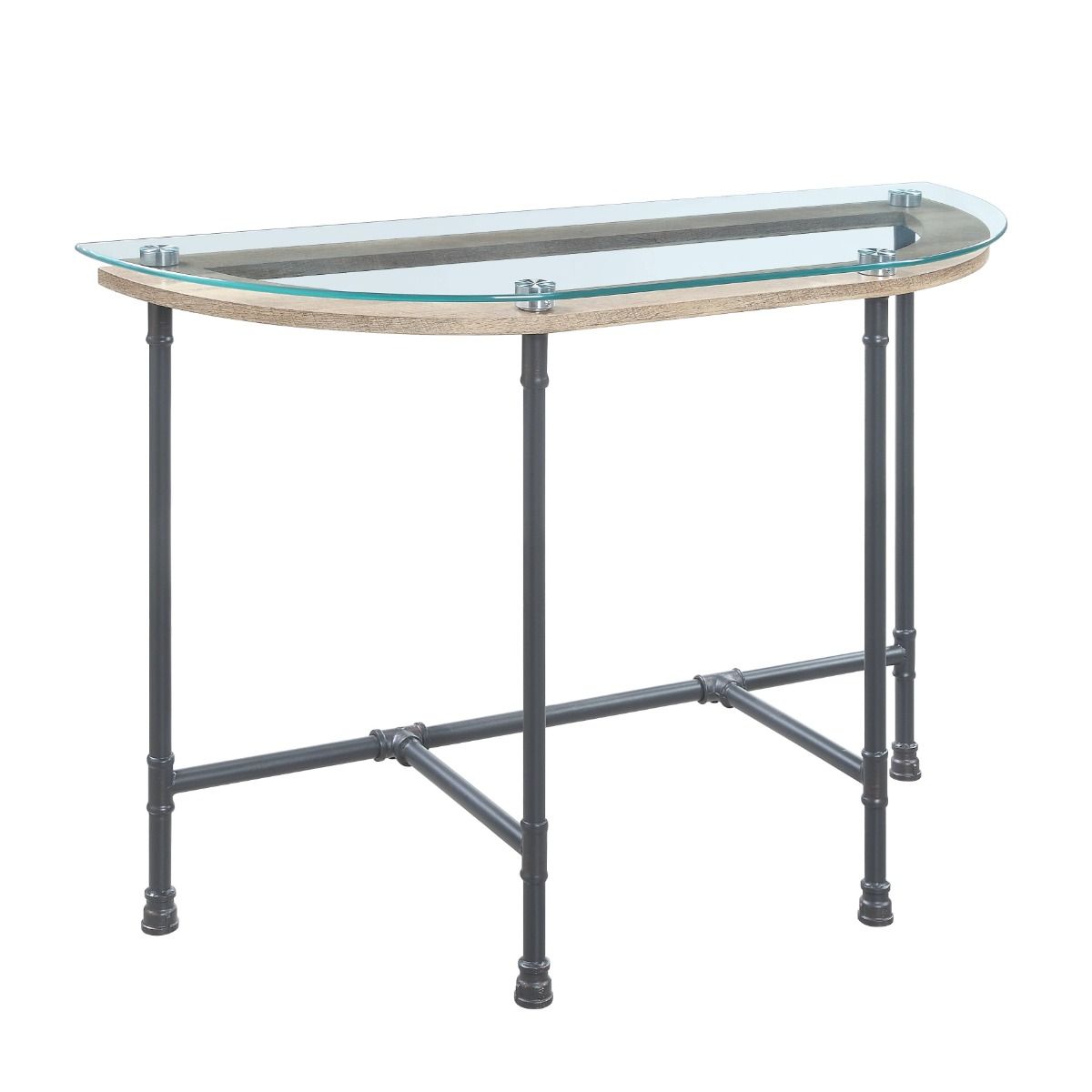 Brantley - Sofa Table - Clear Glass & Sandy Gray