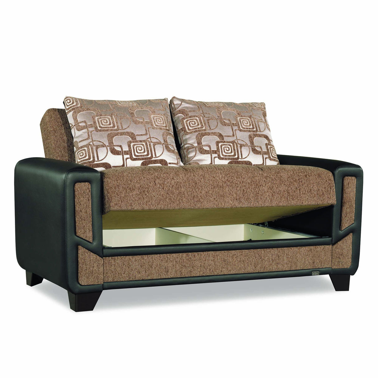 Ottomanson Mondo Modern - Upholstered Convertible Loveseat With Storage