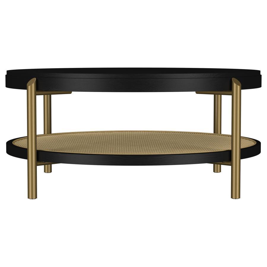 Arini - Round Coffee Table With Storage Shelf
