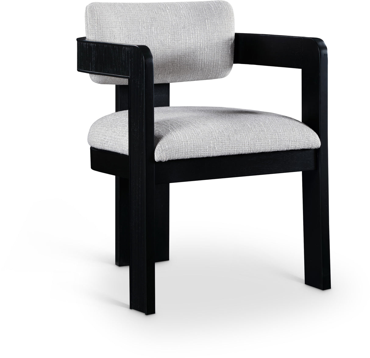 Sacha - Linen Dining Chair With Black Base (Set of 2)
