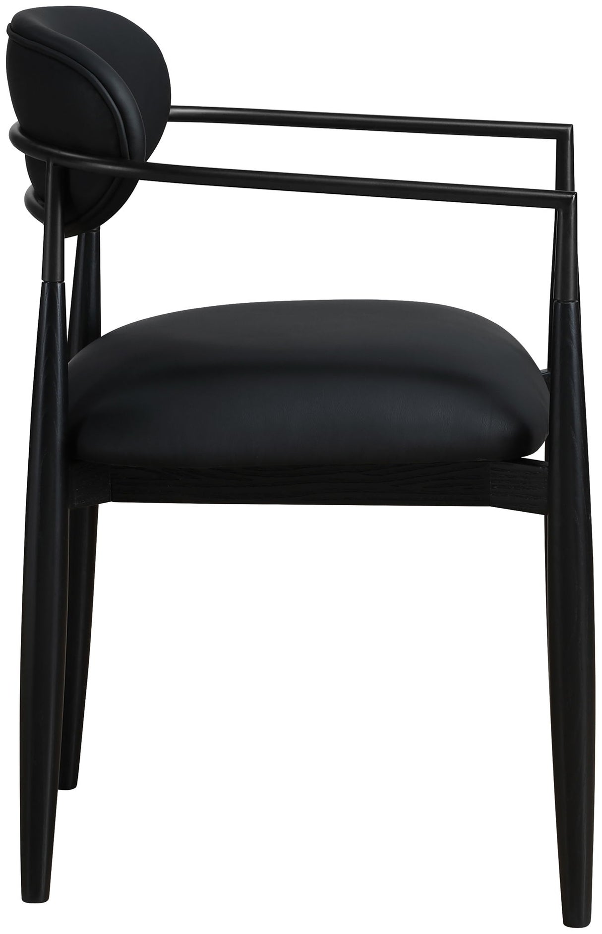 Riccio - Faux Leather Dining Arm Chair (Set of 2) - Black Frame