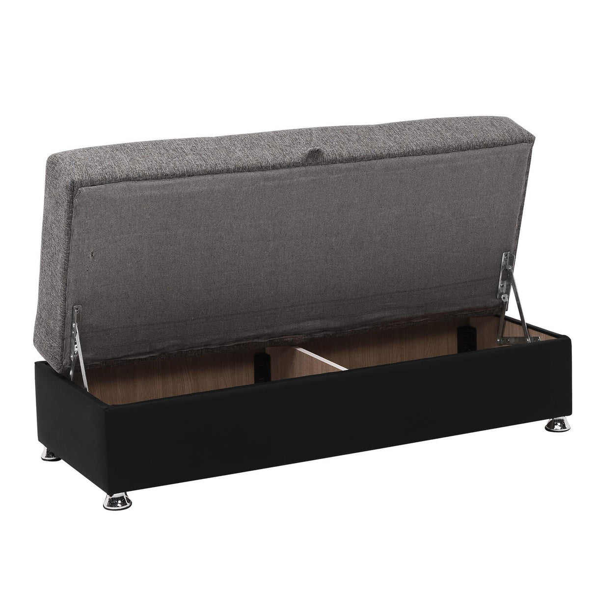 Ottomanson Harmony - Upholstered Convertible Ottoman With Storage - Gray PU