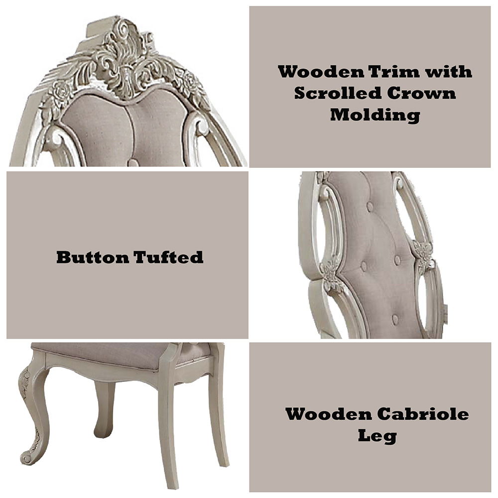 Ragenardus - Arm Chair (Set of 2) - Fabric & Antique White