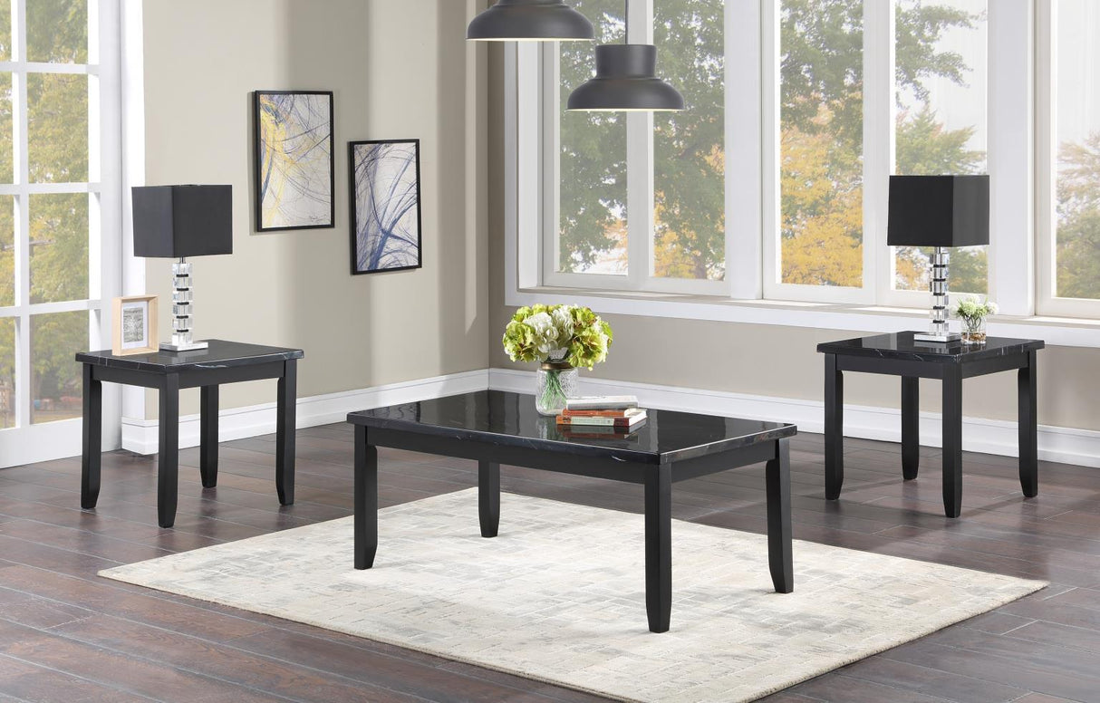 T132 - 3 Piece Table Set - Black