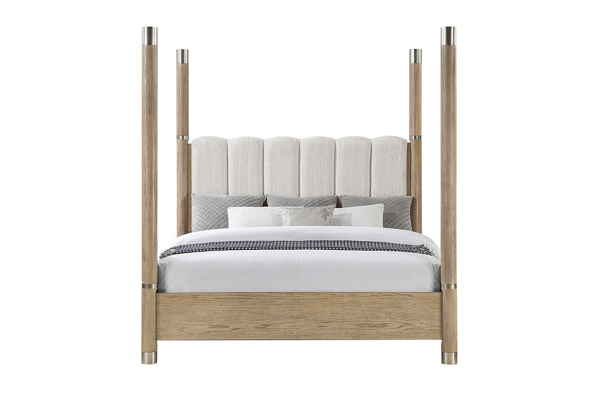Santo - King Poster Bed - Light Brown