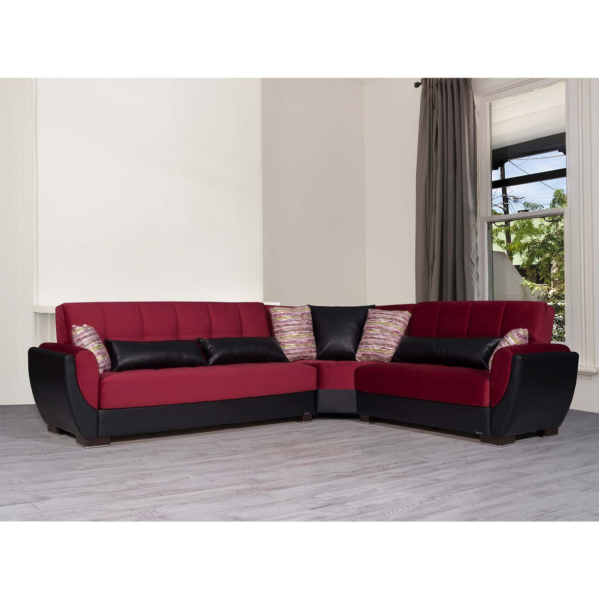 Ottomanson Armada Air - Upholstered Convertible Sectional With Storage - Microfiber