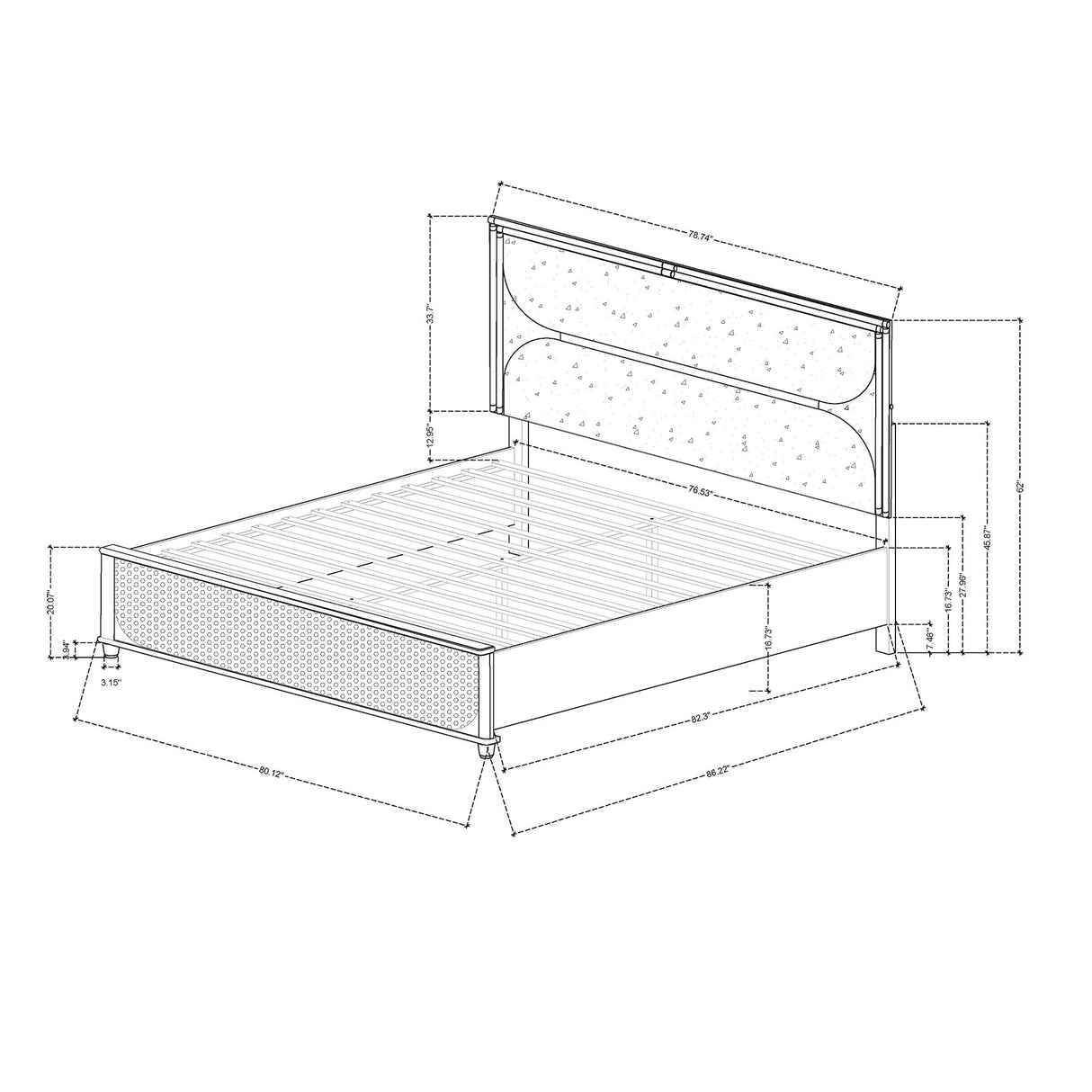 Laura - King Bed With Upholstered LED Headboard - Silver