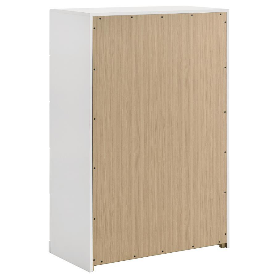 Ines - 5-Drawer Bedroom Chest Of Drawers - White High Gloss