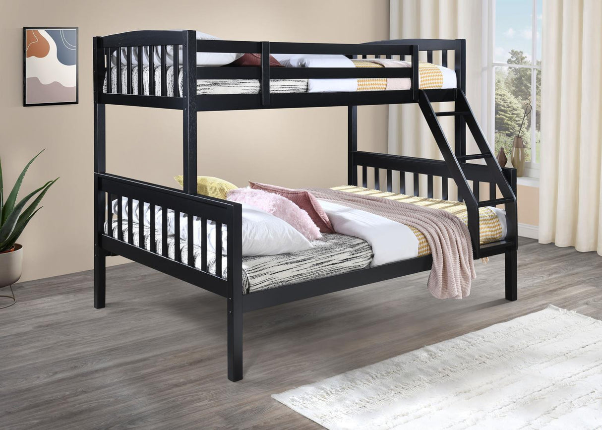 S095 - Twin / Full Bunk Bed - Black