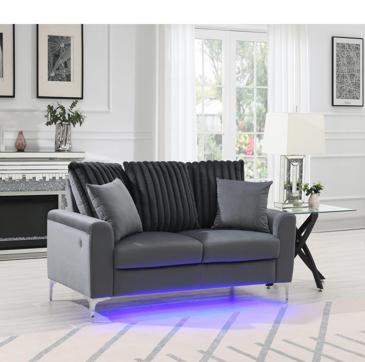 U481 - LED Loveseat - Gray