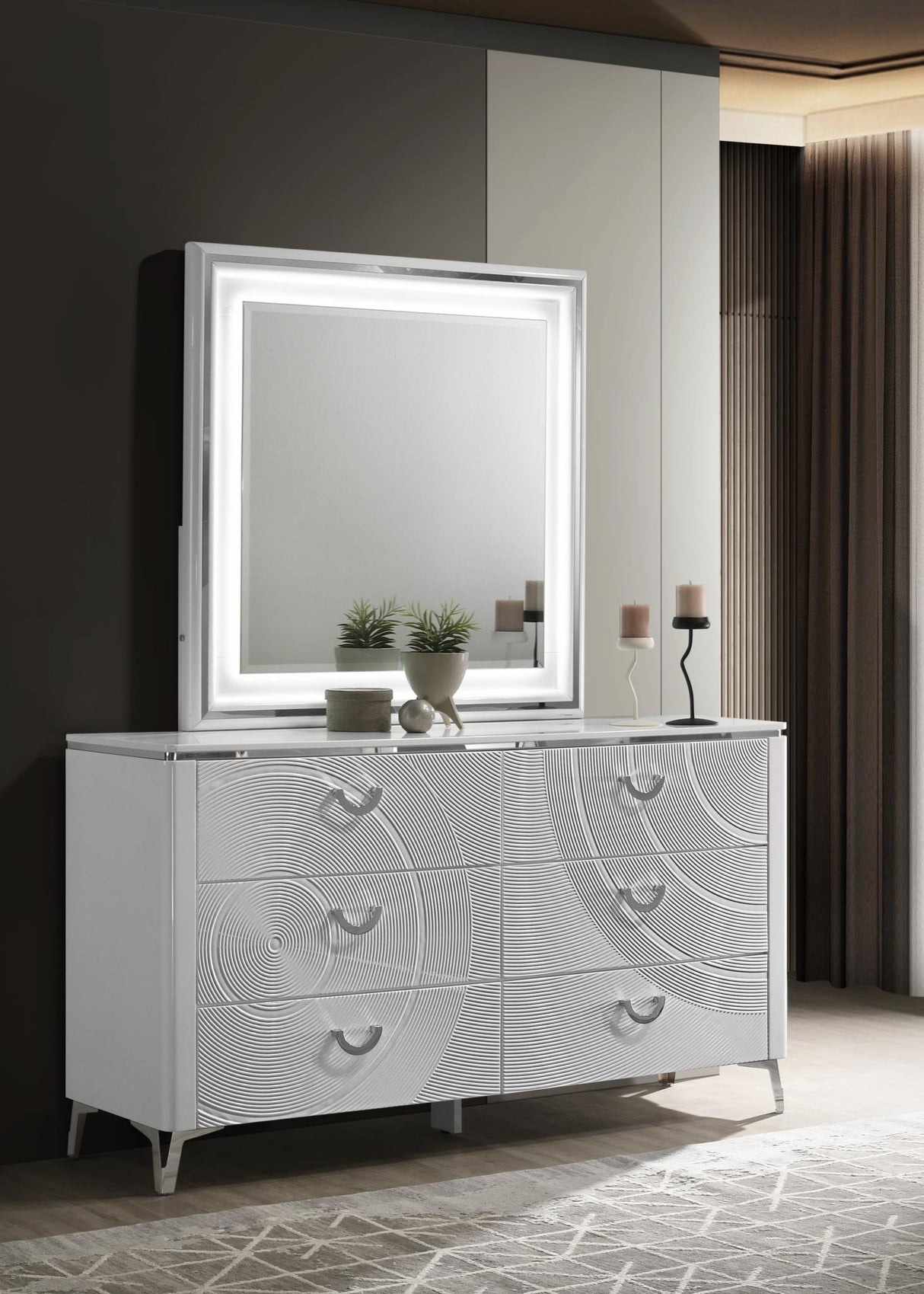 B119 - Bevel Mirror - White