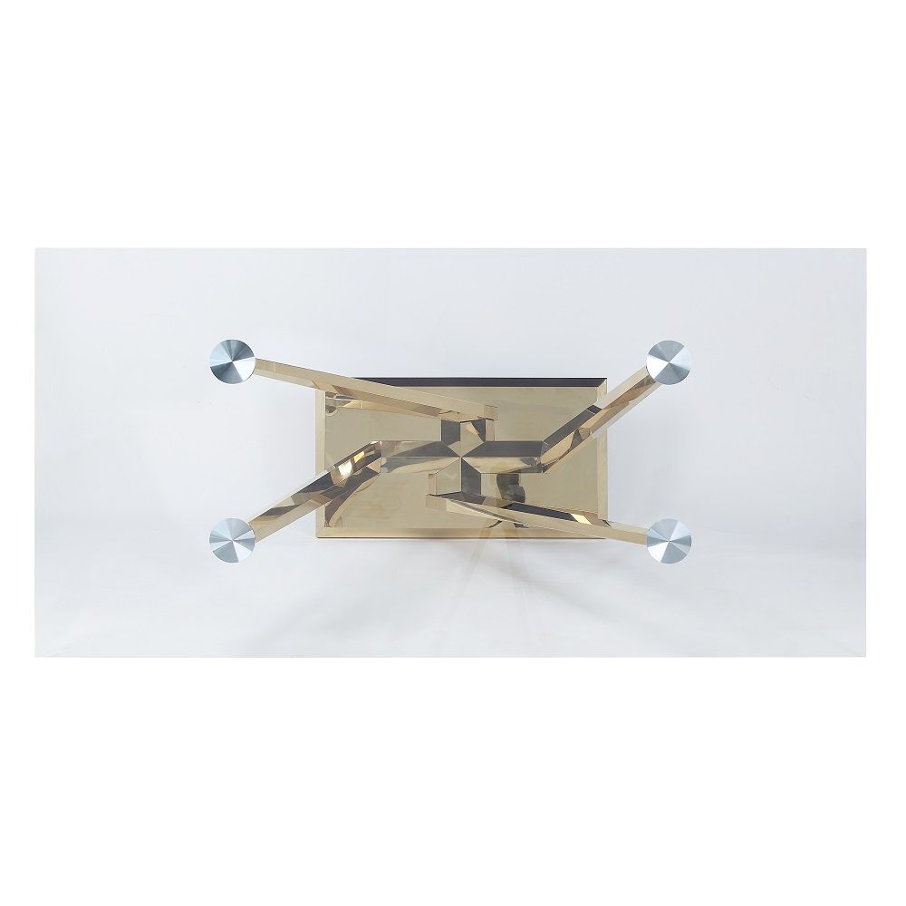 Barnard - Dining Table - Clear Glass & Mirrored Gold