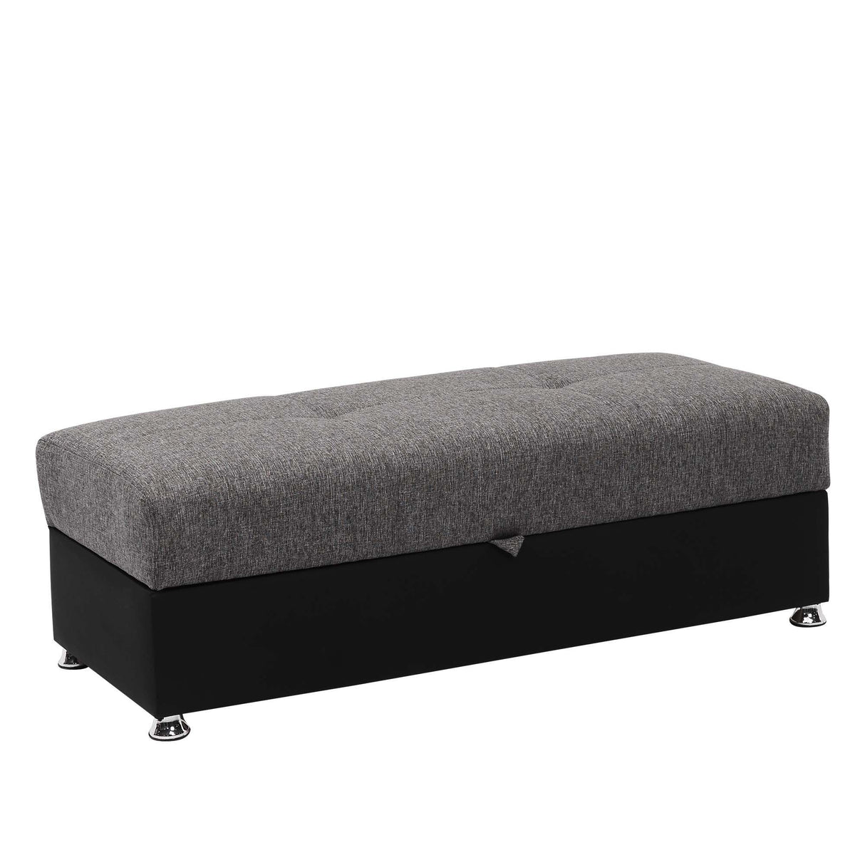 Ottomanson Harmony - Upholstered Convertible Ottoman With Storage - Gray PU