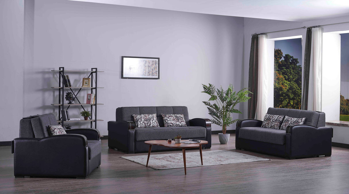 Ottomanson Sleep Plus - Upholstered Convertible Loveseat With Storage