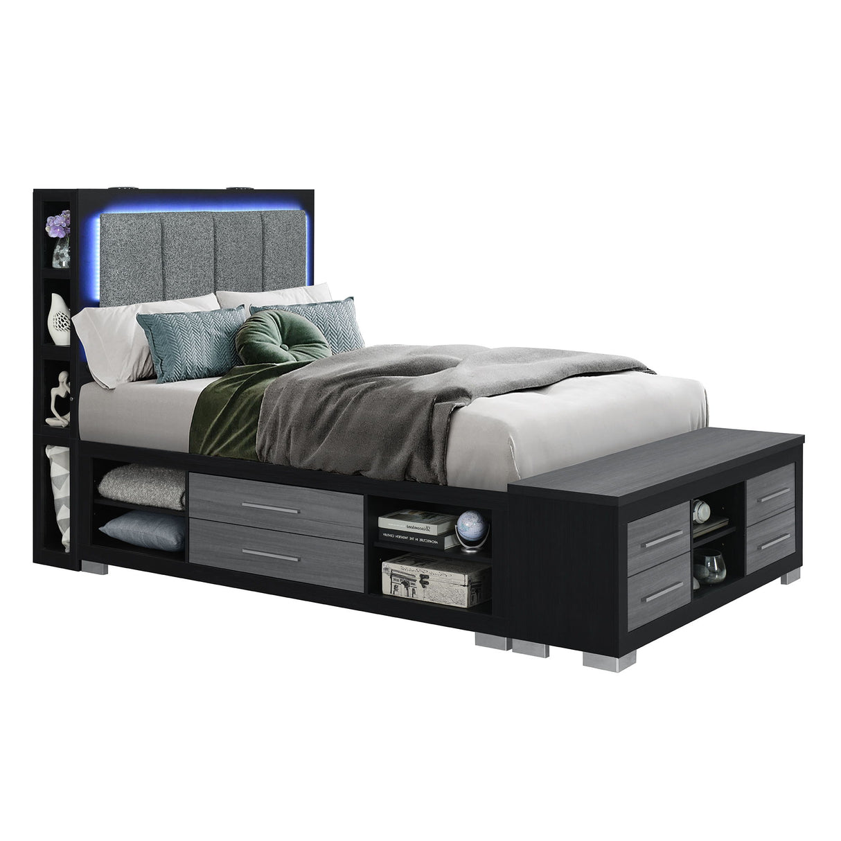 Messa - Bed With Storage Features And LED Lighting