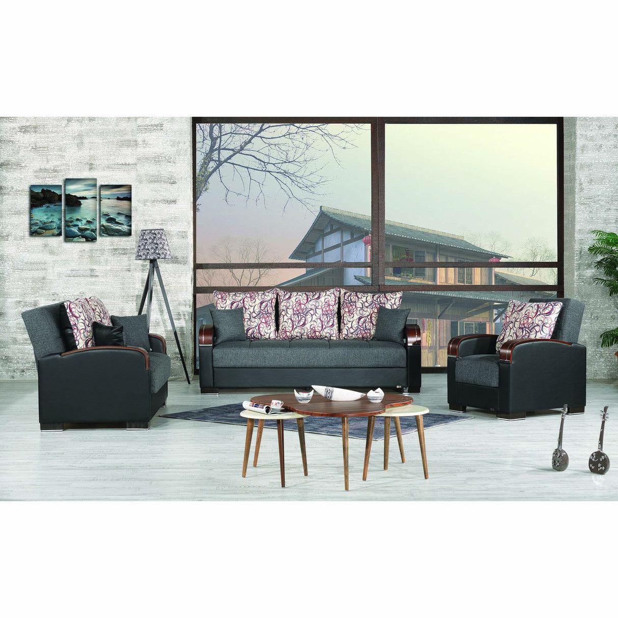 Ottomanson Mobimax - Upholstered Convertible Loveseat With Storage