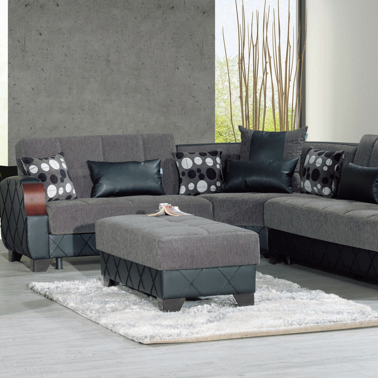 Ottomanson Molina - Upholstered Convertible Ottoman With Storage
