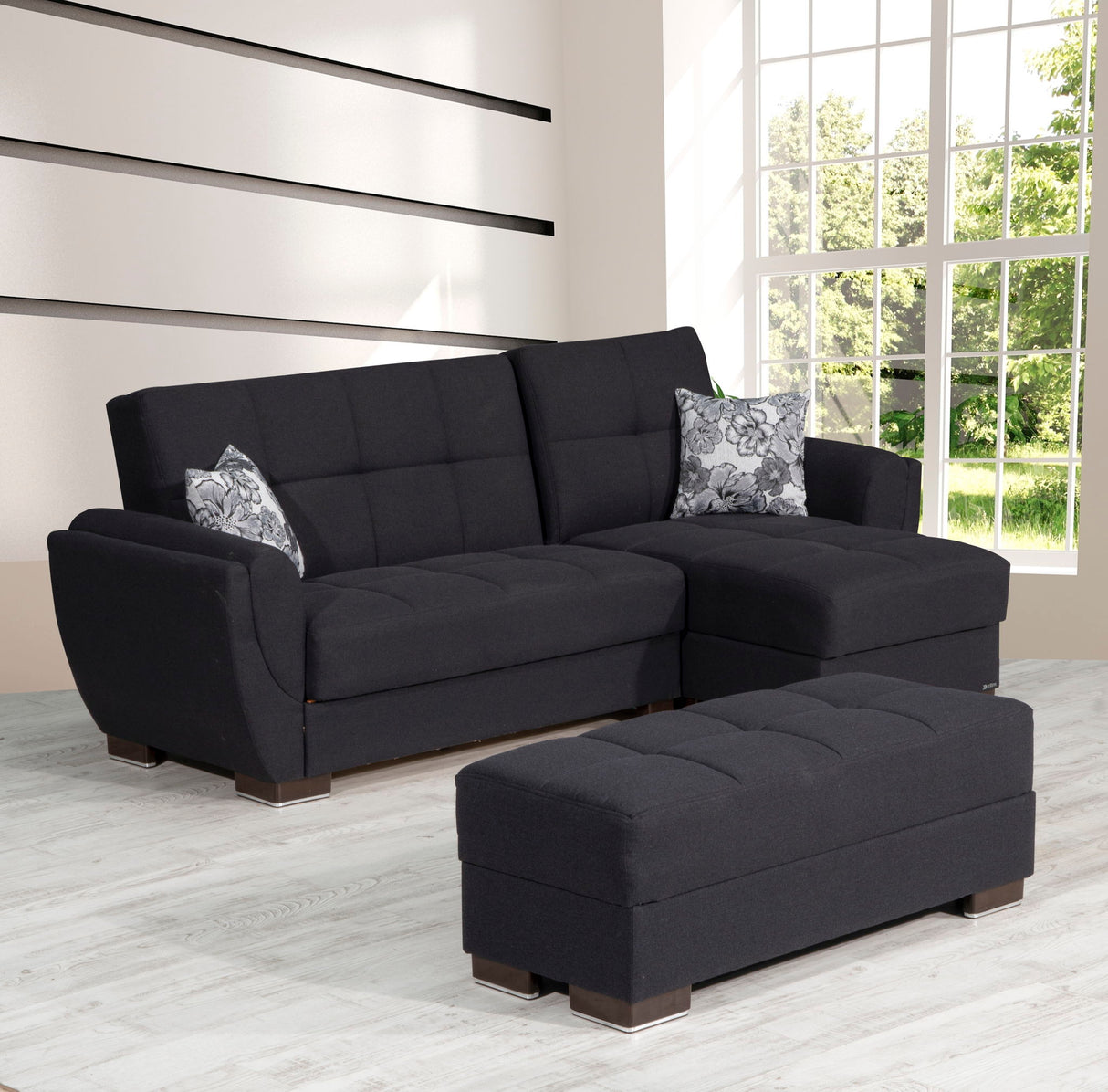 Ottomanson Armada Air - Upholstered Ottoman With Storage - Polyester