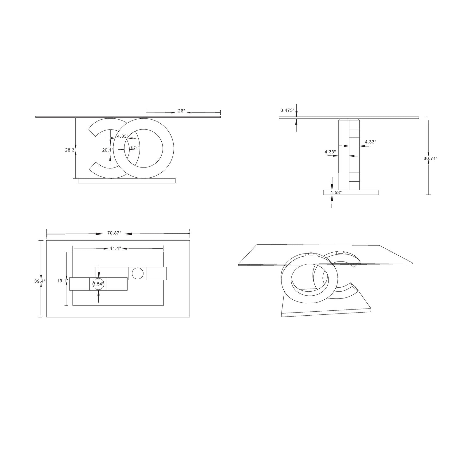 Aston - Dining Table - Black