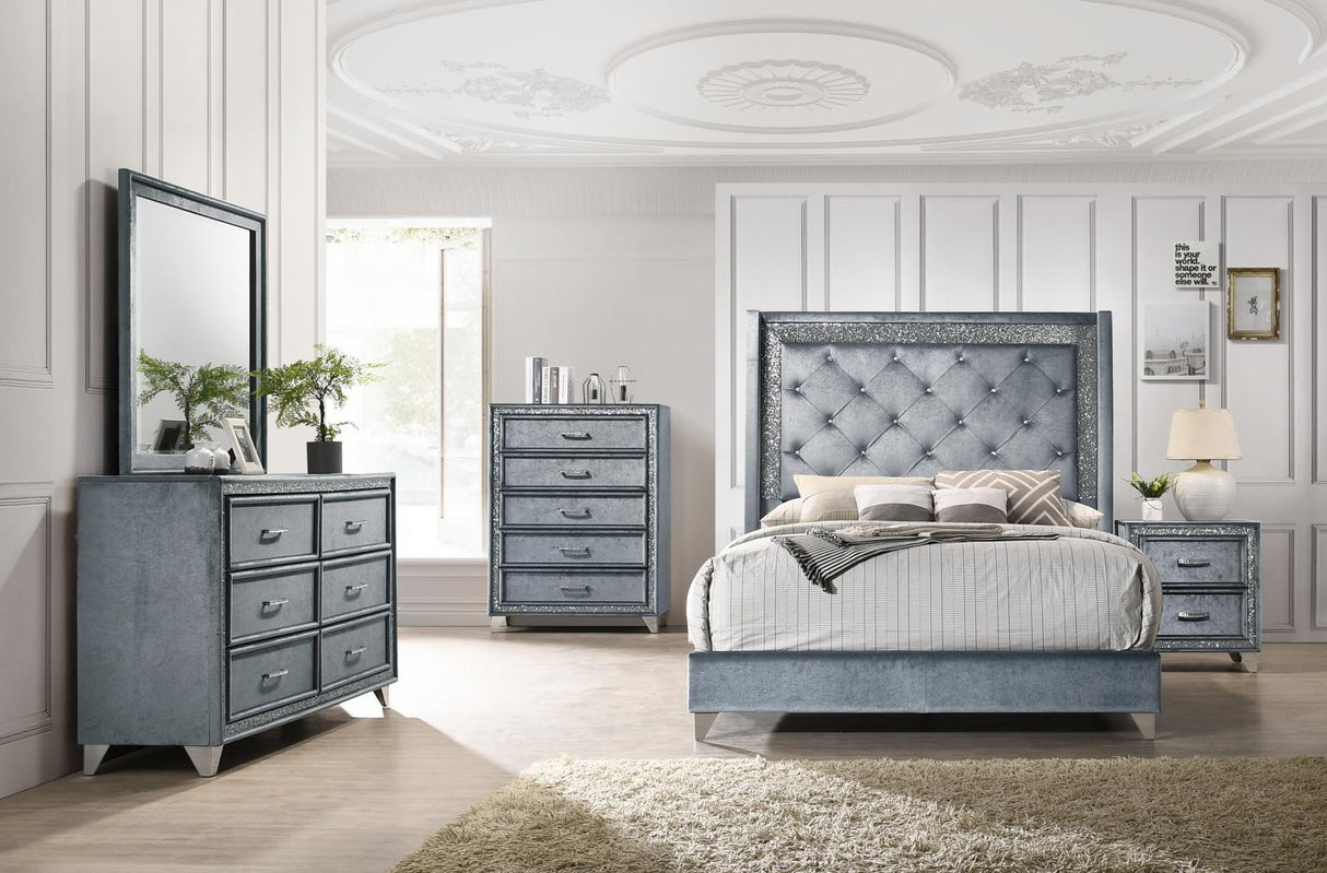 B280 - Velvet Dresser - Gray
