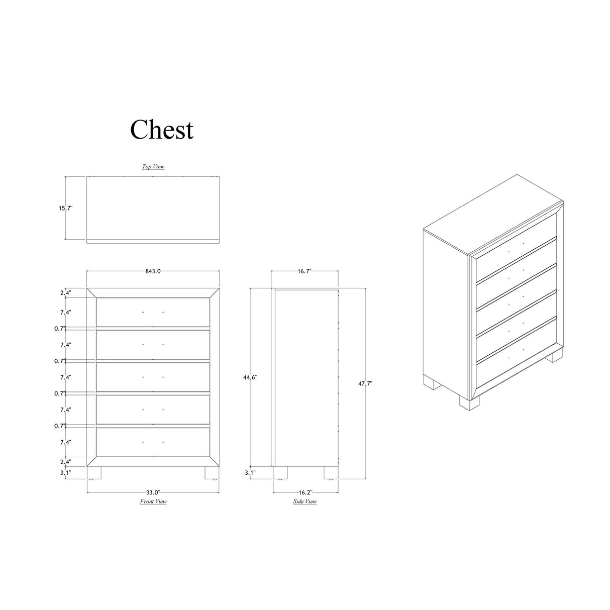 Rover - Chest - Gray