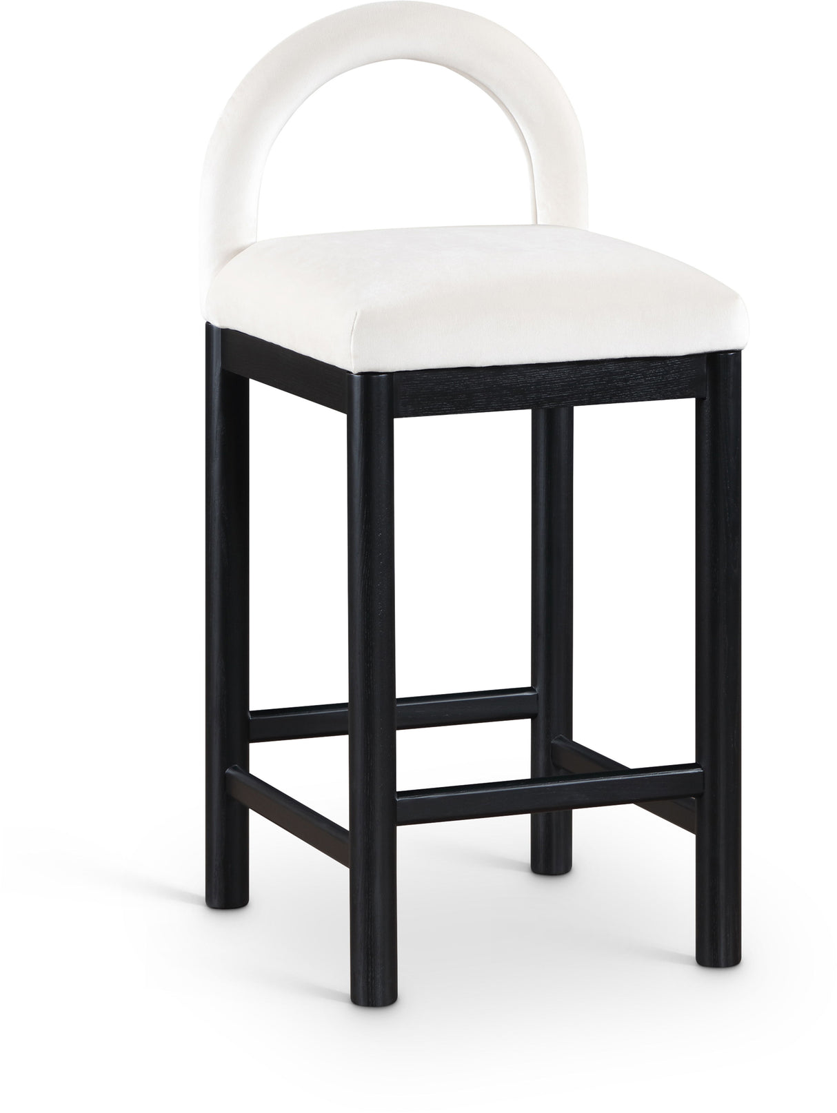 Conrad - Velvet Counter Stool With Black Legs