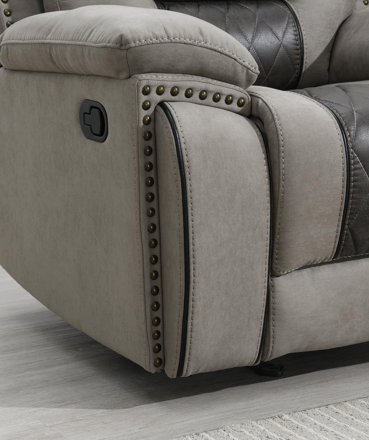 U142 - Motion Sofa With Drop Down, And Two Wireless Chargers - Charcoal
