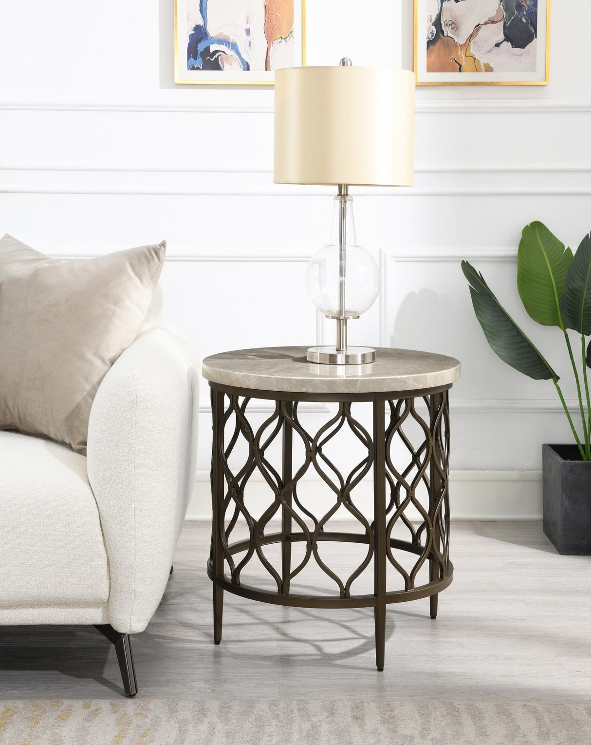 T154 - Coffee Table & 2 End Tables - Brown / Gray