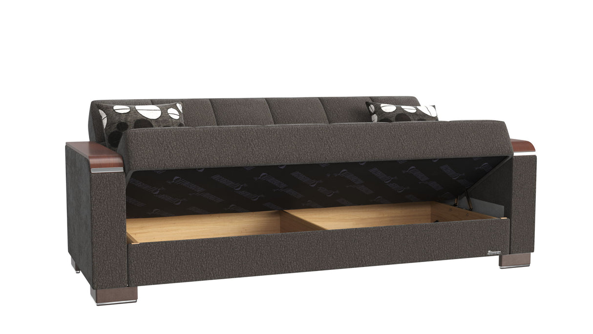 Ottomanson Armada X - Upholstered Convertible Wood Trimmed Sofabed With Storage