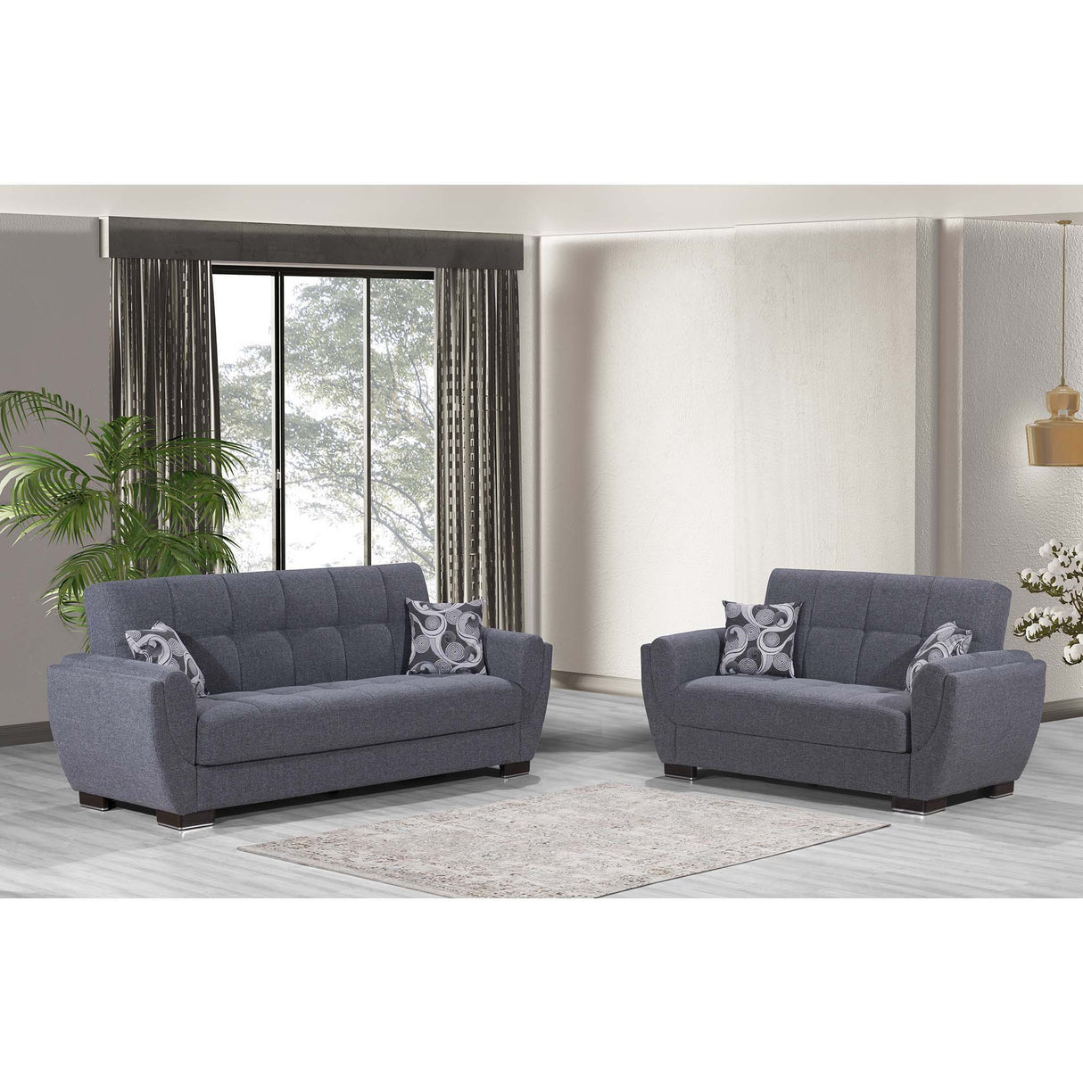 Ottomanson Armada Air - Upholstered Convertible Loveseat With Storage - Polyester