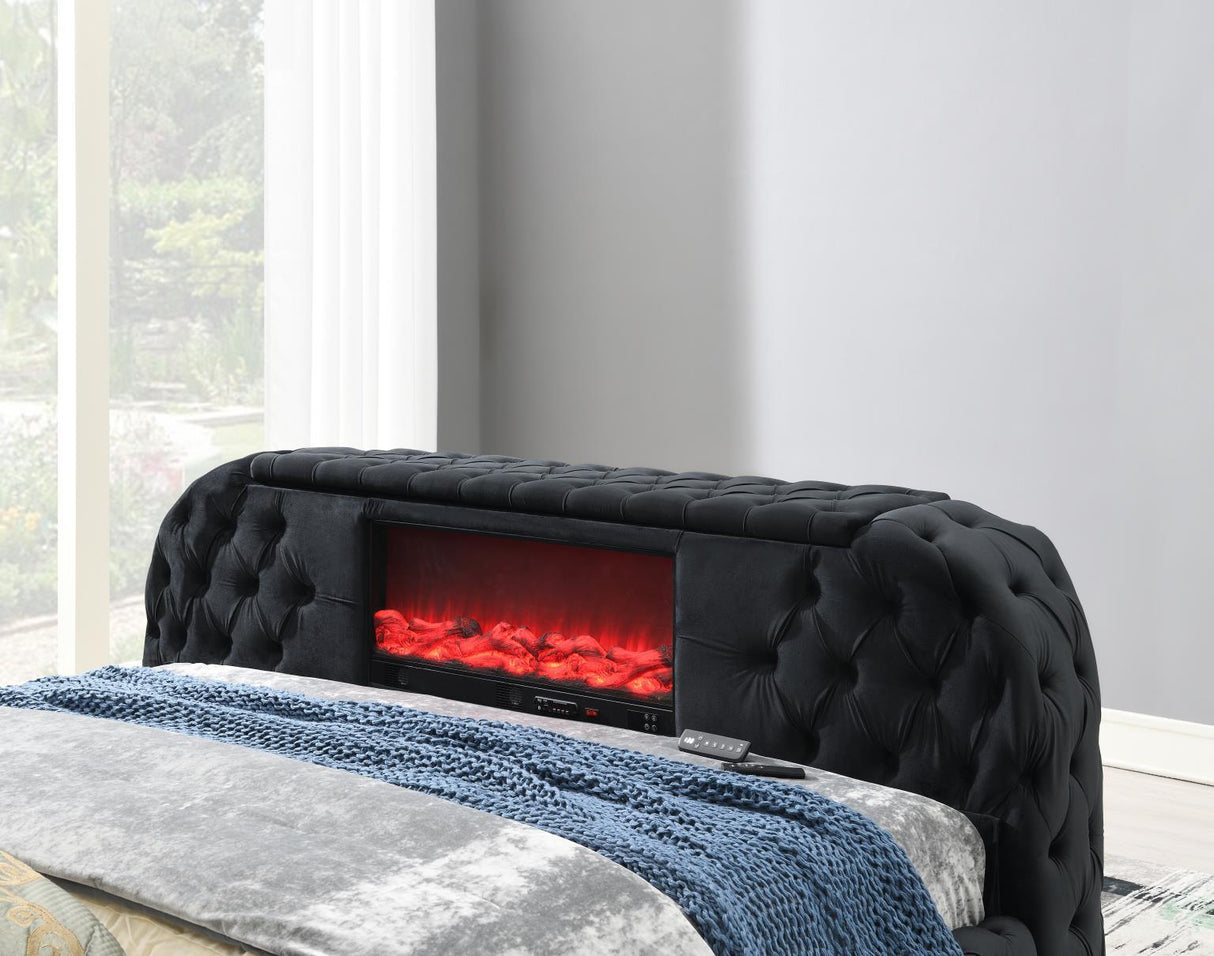 B540 - King Bed With Fireplace, TV Mount & Bluetooth Speaker & USB